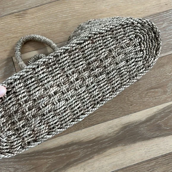 Vintage 90s Natural Woven Tote Bag - Picture 3 of 7